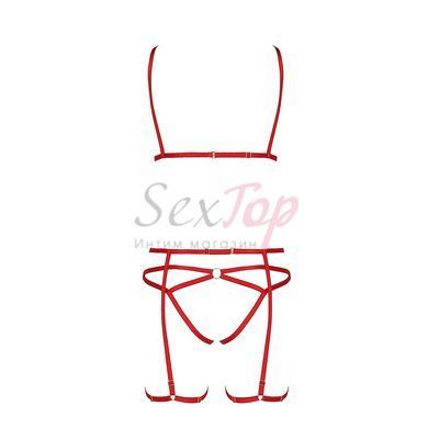 Комплект белья MAGALI SET OpenBra red XXL/XXXL - Passion Exclusive: стрэпы: лиф, трусики и пояс &mdash;  фото товара 5