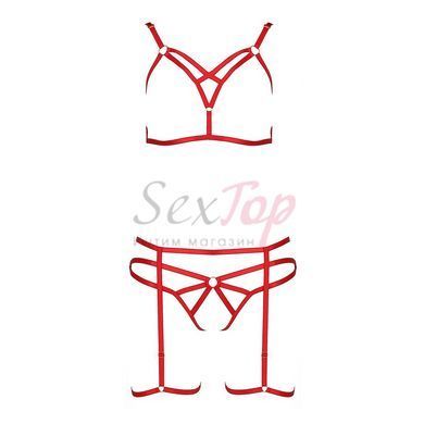 Комплект белья MAGALI SET OpenBra red XXL/XXXL - Passion Exclusive: стрэпы: лиф, трусики и пояс &mdash;  фото товара 4