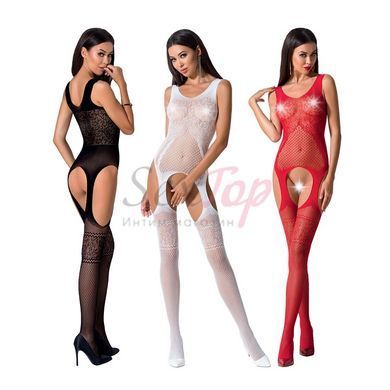 Бодистокинг Passion BS061 white, комбинезон, имитация чулок &mdash;  фото товара 3