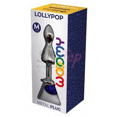 Металлическая анальная пробка Wooomy Lollypop Double Ball Metal Plug Blue M диаметр 3,1, длина 9,4 с &mdash;  фото товара 3