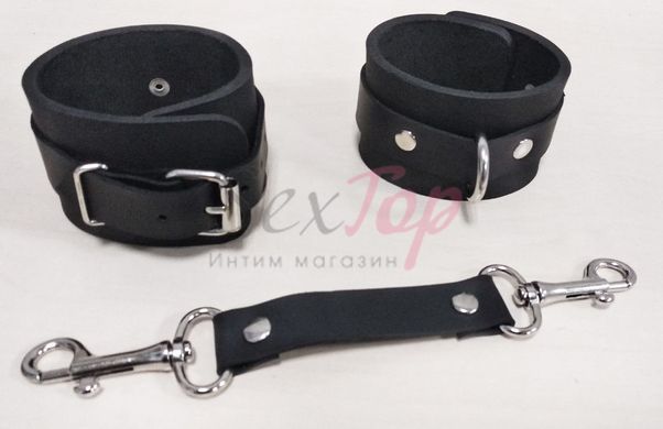 Наручники Feral Feelings - Hand Restraints, натуральна шкіра, чорні - фото товару 3