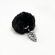 Металлическая анальная пробка Кроличий хвостик Alive Fluffy Twist Plug S Black, диаметр 2,9 см SO6307 фото 2