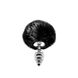 Металлическая анальная пробка Кроличий хвостик Alive Fluffy Twist Plug S Black, диаметр 2,9 см SO6307 фото 1