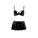 Комплект белья под латекс DEBY SET black L/XL - Passion: лиф, мини-юбочка, стринги PS25701 фото 3