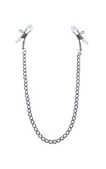 Зажимы для сосков с цепочкой Feral Feelings - Nipple clamps Classic, серебро/белый SO3787 фото