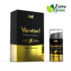 Жидкий вибратор Intt Vibration Vodka (15 мл) EXTRA GREEN, очень вкусный, действует до 30 минут SO5406 фото