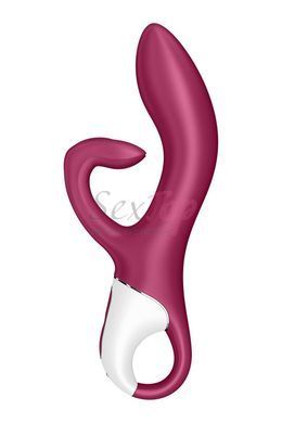 Вибратор кролик с тройным отростком Satisfyer Embrace me Berry, 2 мотора, диаметр 3,6 см &mdash;  фото товара 2