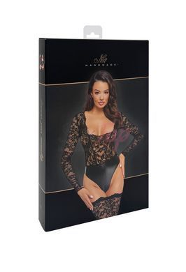 Боди Noir Handmade F296 Psyche bodysuit of lace and wetlook - M &mdash;  фото товара 8