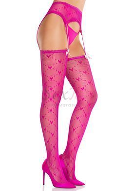 Колготки-чулки Leg Avenue Heart Garterbelt Stockings One Size Magenta &mdash;  фото товара 2