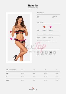 Комплект Obsessive Roxelia 2-pcs crotchless set M/L &mdash;  фото товара 5