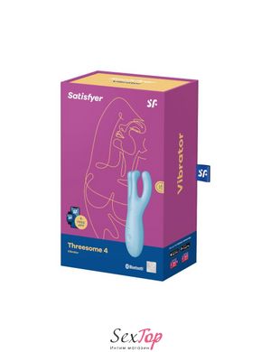Клиторальный смарт вибратор Satisfyer Threesome 4 Blue с тремя пальчиками SO6081 фото