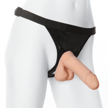 Трусики со страпоном Doc Johnson Vac-U-Lock 7 Inch ULTRASKYN Ultra Harness, диаметр 4,3см, Телесный - 1