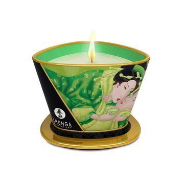 Масажна свічка Shunga Massage Candle &ndash; Exotic Green Tea (170 мл) з афродизіаками,  - 1