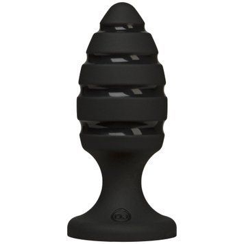 Анальный плаг со спиральным каналом Doc Johnson Platinum Premium Silicone - The Blast - Black,  - 1