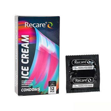 Презервативы Holographic Recare Ice Cream Big Dotted Condoms 12 шт, с пупырышками, аромат: мороженое,  - 1