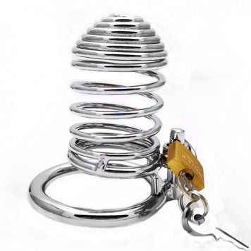 Пояс вірності чоловічий у формі змії сріблястого кольору Bdsm4u snake shaped - фото товару 1