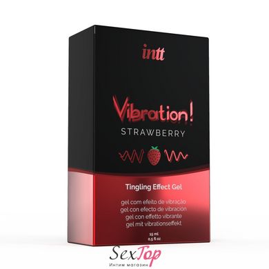 Рідкий вібратор Intt Vibration Strawberry (15 мл), густий гель, дуже смачний, діє до 30 хвилин SO2921 фото