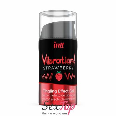 Рідкий вібратор Intt Vibration Strawberry (15 мл), густий гель, дуже смачний, діє до 30 хвилин SO2921 фото