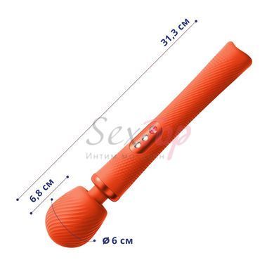 Вібромасажер Fun Factory VIM Vibrating Wand sunrise orange, суперпотужний та легкий, до 6 годин роботи - фото товару 2