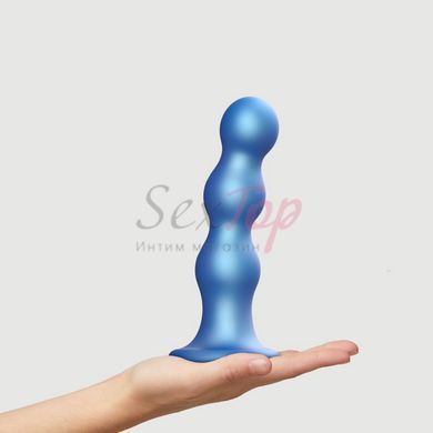 Насадка для страпона Strap-On-Me Dildo Plug Balls Blue Metallic XL &mdash;  фото товара 2