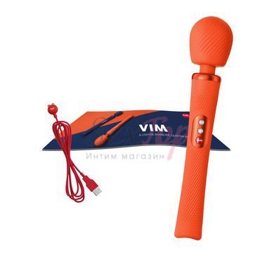 Вібромасажер Fun Factory VIM Vibrating Wand sunrise orange, суперпотужний та легкий, до 6 годин роботи - фото товару 8