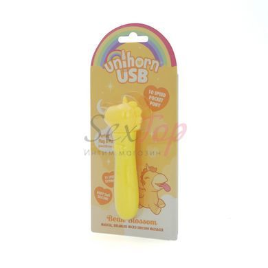Вібратор-єдиноріжка Unihorn USB Bullet - Bean Blossom, віброкуля, USB-зарядка - фото товару 3