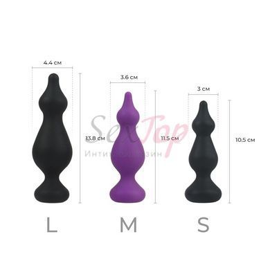 Анальная пробка Adrien Lastic Amuse Medium Purple (M) с двумя переходами, макс. диаметр 3,6 см &mdash;  фото товара 4
