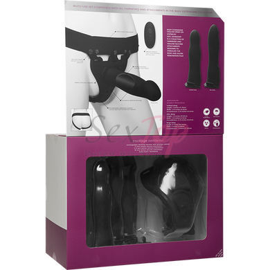 Набор для страпона с вибрацией Doc Johnson Body Extensions - BE Naughty - Black &mdash;  фото товара 8
