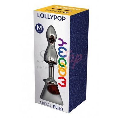 Металлическая анальная пробка Wooomy Lollypop Double Ball Metal Plug Red M диаметр 3,1см, длина 9,4с &mdash;  фото товара 3