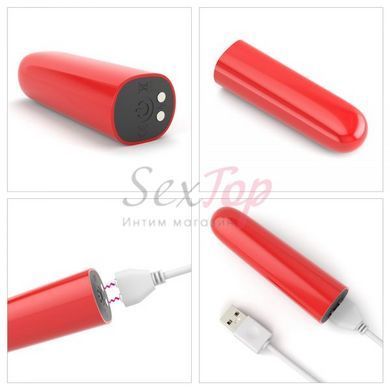 Вибропуля для стимуляции клитора красная Lovetoy IJOY Rechargeable Bullet Scream &mdash;  фото товара 4