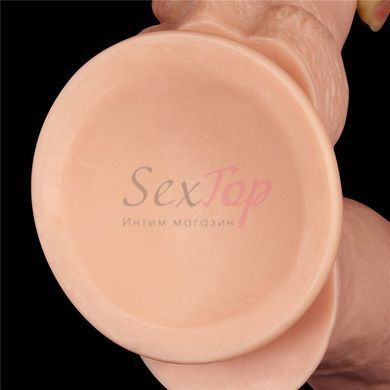 Двойной фаллоимитатор реалистичный на присоске Lovetoy телесный &mdash;  фото товара 9