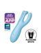 Клиторальный смарт вибратор Satisfyer Threesome 4 Blue с тремя пальчиками &mdash; фото 1 из 4
