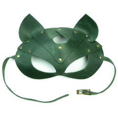 Премиум маска кошечки LOVECRAFT, натуральная кожа, зеленая, подарочная упаковка SO3313 фото
