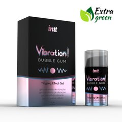 Жидкий вибратор Intt Vibration Bubble Gum (15 мл) EXTRA GREEN, очень вкусный, действует до 30 минут SO5411 фото
