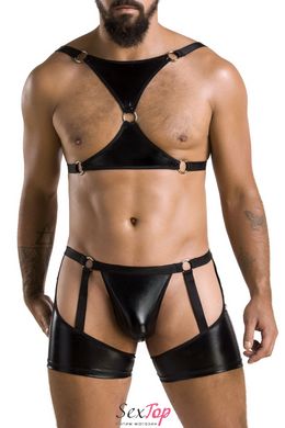 Комплект эротического мужского белья Passion 047 Set John L/XL Black, трусы, портупея SO7612 фото