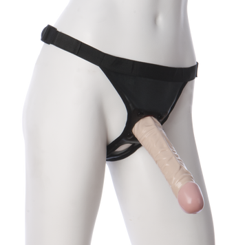 Трусики со страпоном Doc Johnson Vac-U-Lock 8 Inch Classic Dong Ultra Harness, ПВХ, диаметр 3,8см, Телесный - 1
