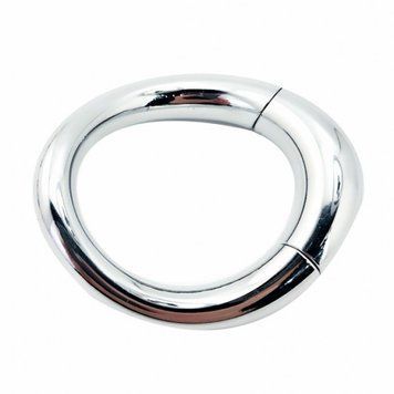 Фиксатор металлический для члена серебристого цвета Bdsm4u Small, серебро - 1