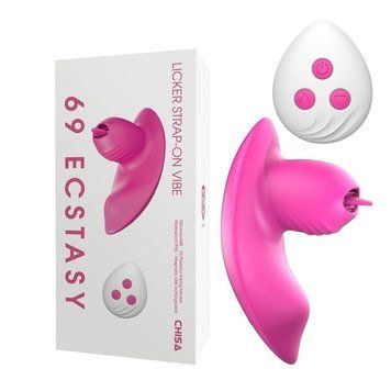Кліторальний стимулятор рожевого кольору з пультом керування Chisa Licker Strap-on Vibe, Рожевий - 1