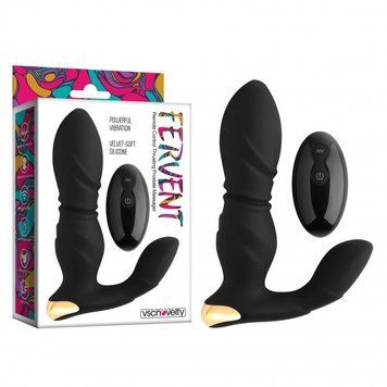 Вибростимулятор мужской для простаты Fervent Remote Control Thrusting Prostate Massager черного цвета, Черный - 1