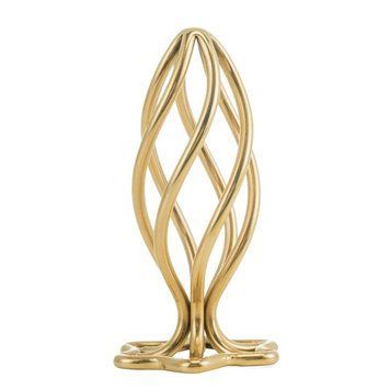 Анальная пробка LOCKINK SEVANDA Hollow Spiral Golden Metal Anal Plug - S size,  - 1