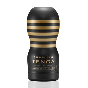 Мастурбатор Tenga Premium Original Vacuum Cup Strong (глибоке горло) з вакуумною стимуляцією, Черный - 1