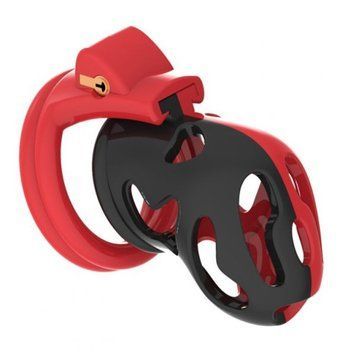 Пояс верности мужской БДСМ красно черного цвета Bdsm4u &mdash;  фото товара 1