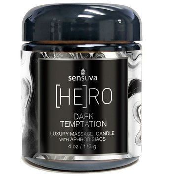 Массажная свеча Sensuva [HE]RO Dark Temptation Massage Oil Candle 113г &mdash;  фото товара 1