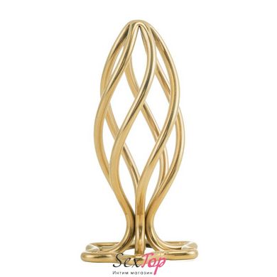 Анальна пробка LOCKINK SEVANDA Hollow Spiral Golden Metal Anal Plug - S size - SX0882