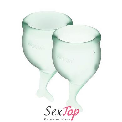 Набор менструальных чаш Satisfyer Feel Secure (light green), 15мл и 20мл, мешочек для хранения SO3591 фото