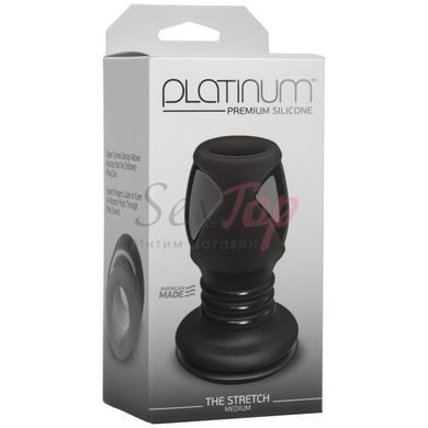 Анальный туннель Doc Johnson Platinum Premium Silicone - The Stretch - Medium - Black &mdash;  фото товара 2