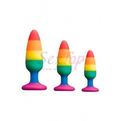 Силиконовая анальная пробка Wooomy Hiperloo Silicone Rainbow Plug S, диаметр 2,4 см, длина 9 см &mdash;  фото товара 4