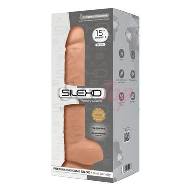Фалоімітатор SilexD Kingston Flesh (MODEL 15in), двошаровий, силікон+Silexpan, діаметр 7 см - фото товару 3