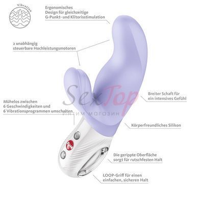 Вібратор-кролик Fun Factory MISS BI Purple, 2 незалежні мотори, діаметр 4,2 см - фото товару 8