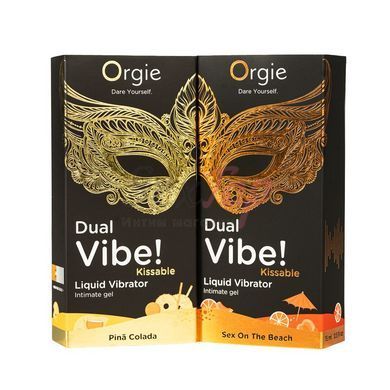 Рідкий вібратор Orgie Dual Vibe! Pina Colada Kissable Liquid Vibrator, 15 мл - фото товару 4